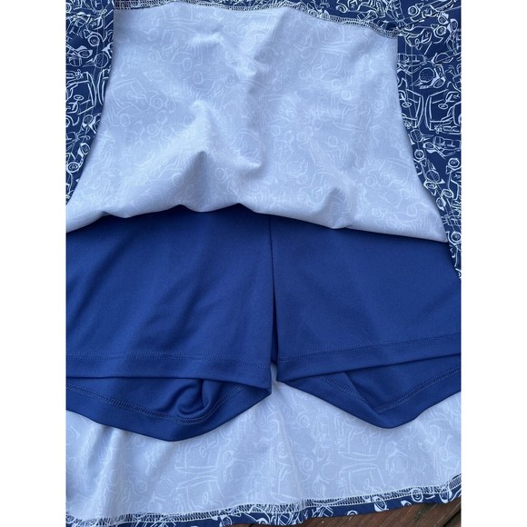 IZOD Golf Womens Skort Skirt Size 16 Blue and White Golf Cart Print - Picture 6 of 7